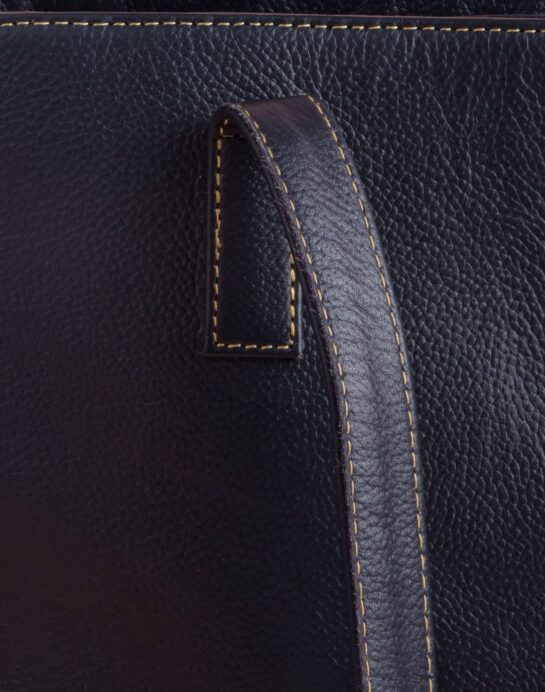 Everyday Women's Leather Zipper Tote Bag-Midnight Blue - Image 5