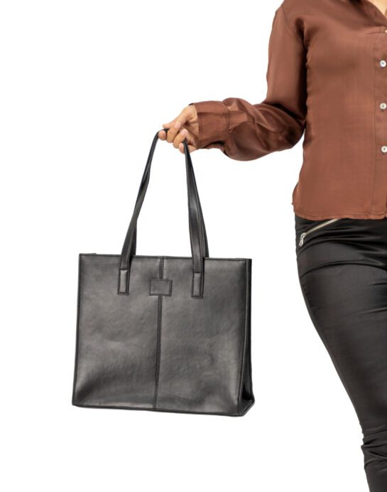 Everyday Women's Leather Zipper Tote Bag-Black - Image 4