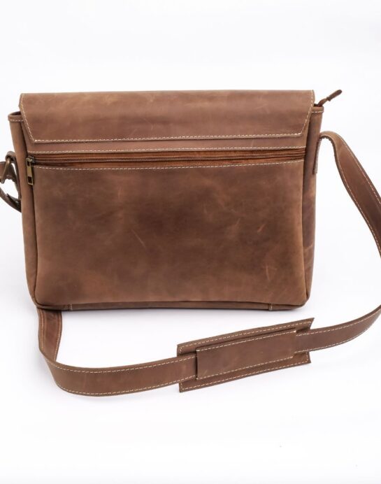 Classic Satchel Vintage Leather Messenger Bag (Vintage Brown) - Image 3