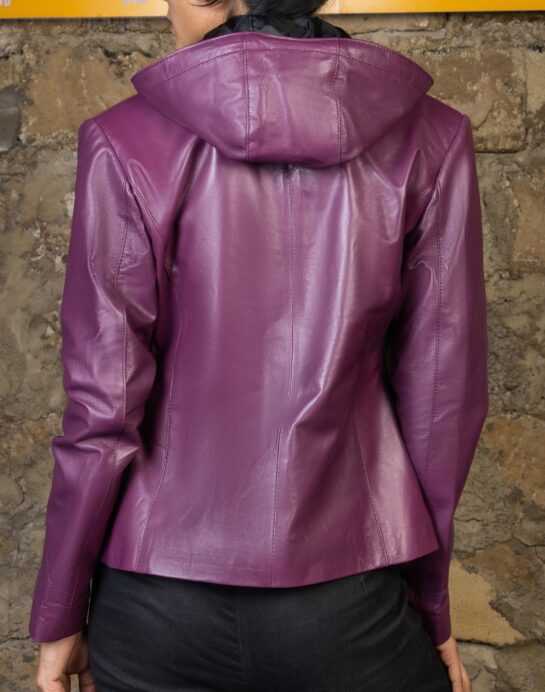 Jenny Hooded Womens Leather Jacket - Image 9