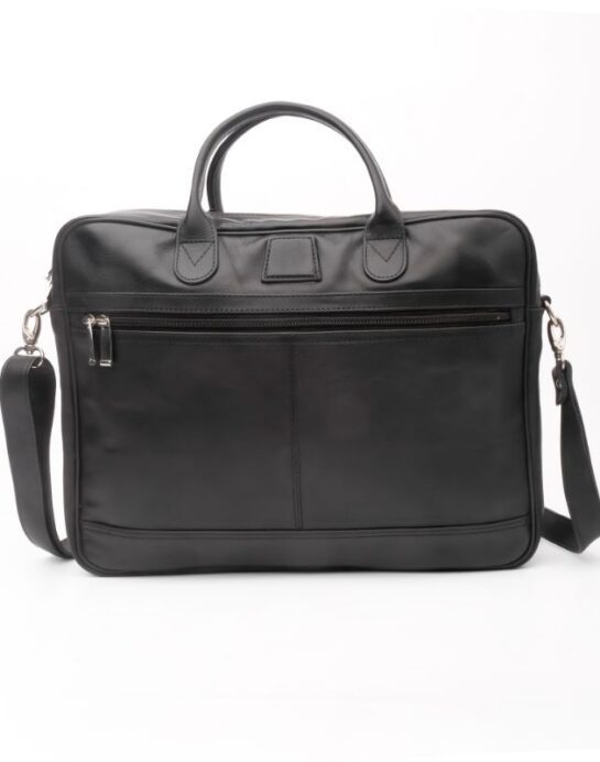 Executive Leather Laptop Bag-Black