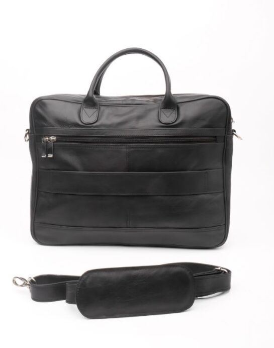 Executive Leather Laptop Bag-Black - Image 2