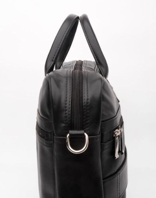 Executive Leather Laptop Bag-Black - Image 4