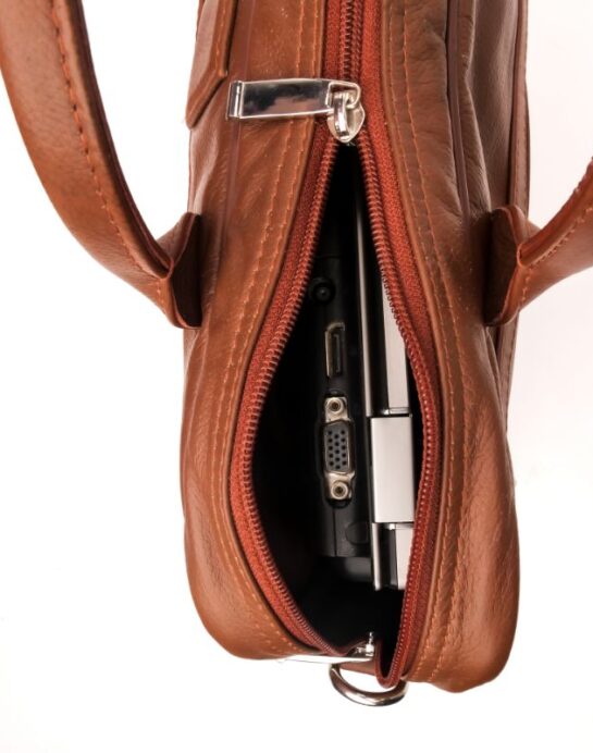 Executive Leather Laptop Bag-Tan - Image 8