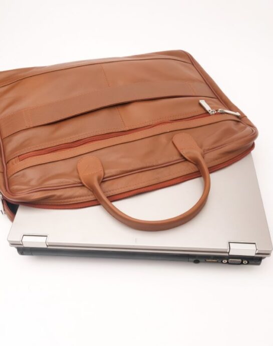 Executive Leather Laptop Bag-Tan - Image 9