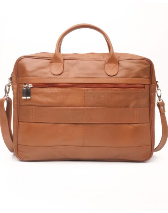 Executive Leather Laptop Bag-Tan