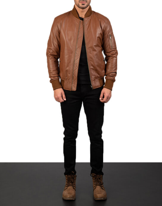 Bomia Ma-1 Leather Bomber Jacket