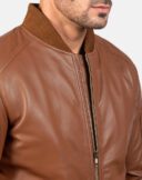 Bomia Ma-1 Leather Bomber Jacket - Image 6