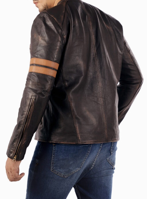 Cafe Racer Genuine Lambskin Leather Jacket - Image 9