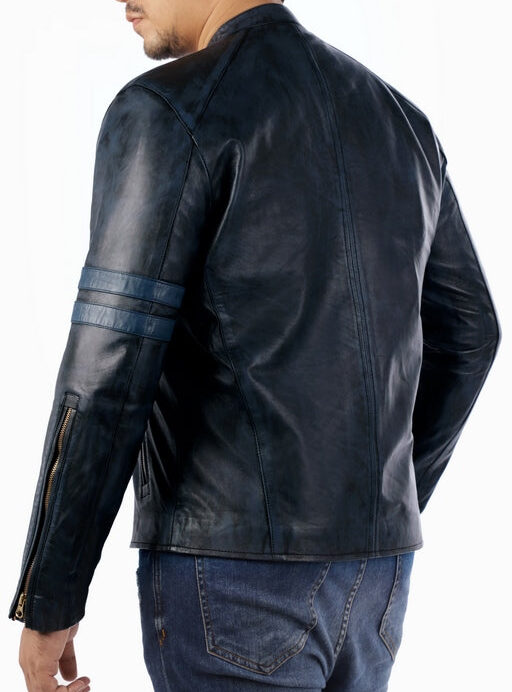 Cafe Racer Genuine Lambskin Leather Jacket - Image 6