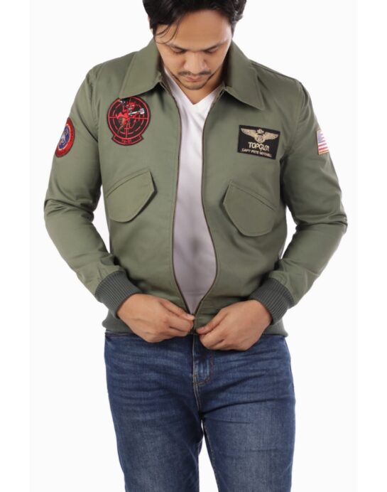 Top Gun Aviator Jacket-Green - Image 2