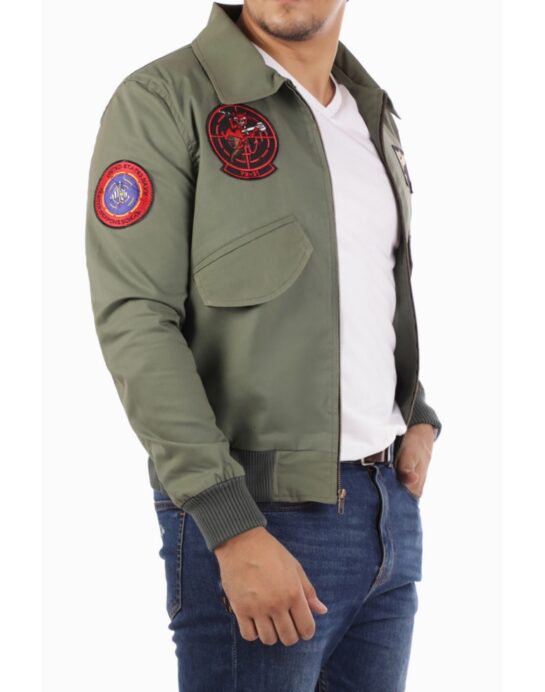 Top Gun Aviator Jacket-Green - Image 3