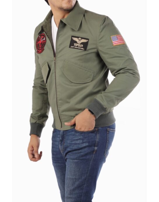 Top Gun Aviator Jacket-Green - Image 4