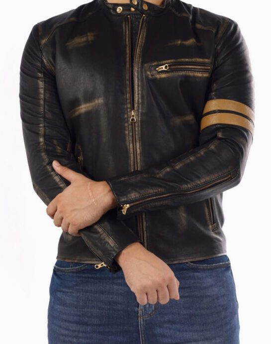 Cafe Racer Genuine Lambskin Leather Jacket - Image 3