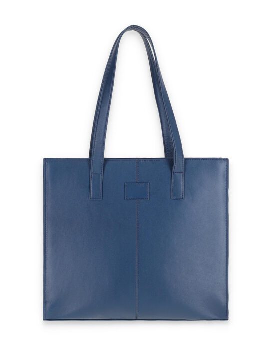 Everyday Women's Leather Zipper Tote Bag-Midnight Blue