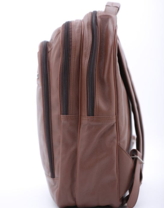 Trio Leather Backpack (TAN) - Image 2