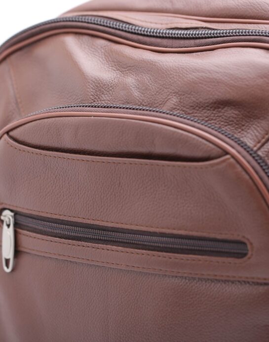 Trio Leather Backpack (TAN) - Image 3