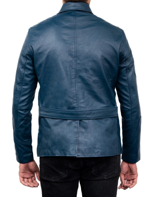 5-Button Men Lambskin Leather Blazer - Image 10