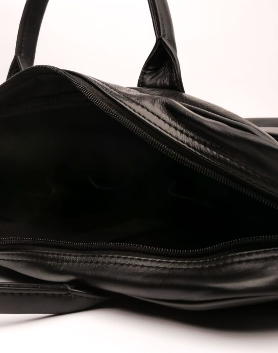 Executive Leather Laptop Bag-Black - Image 9