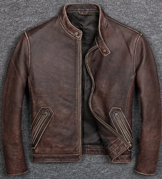 Cowhide Leather Jacket - Image 5