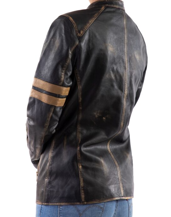 Distressed Café Racer Vintage Leather Jacket Women - Image 2