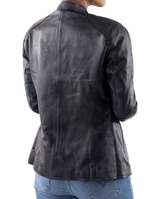 Distressed Café Racer Vintage Leather Jacket Women - Image 7