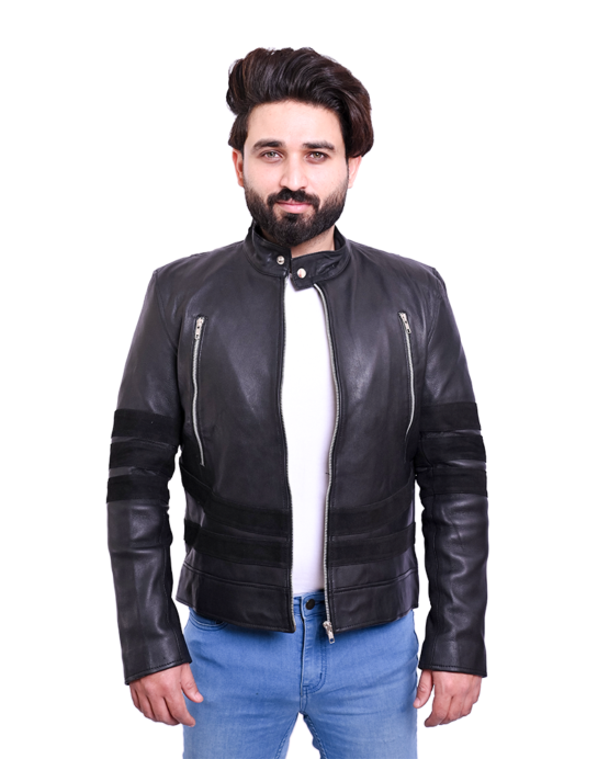 Damian Black Leather Biker Jacket