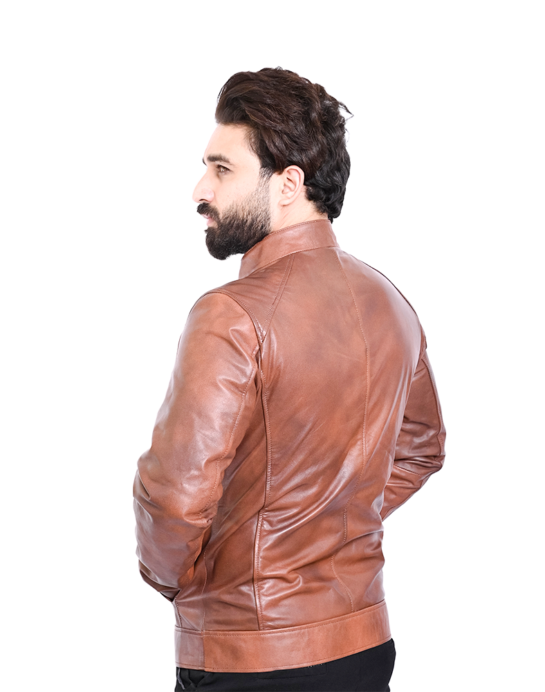 The Caramel Cruiser" REAL LEATHER JACKET - Image 3