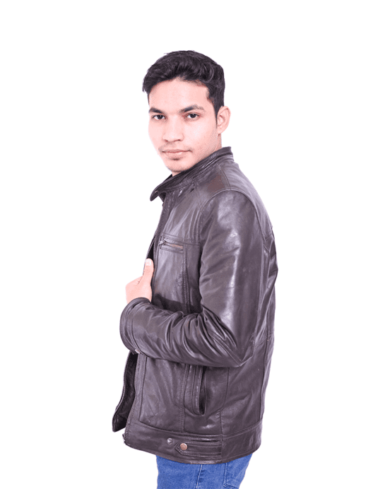 This looks like a classic "Leather Moto Jacket - Image 3