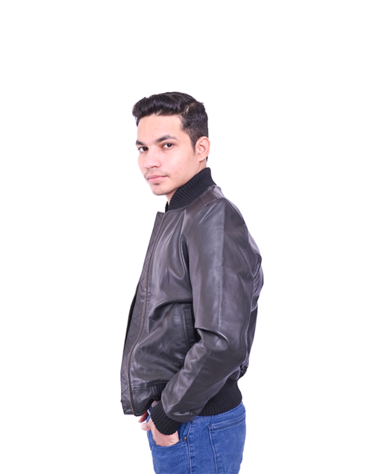 MENS RETRO VARSITY LEATHER BOMBER JACKET-PRETORIA - Image 4