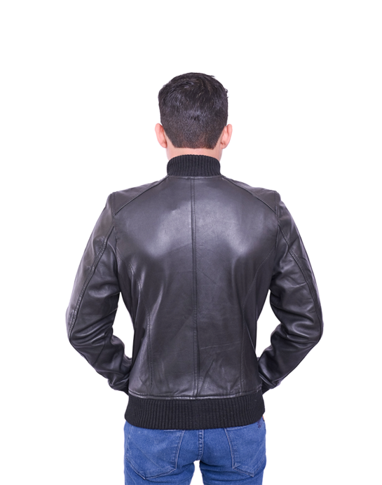 MENS RETRO VARSITY LEATHER BOMBER JACKET-PRETORIA - Image 5